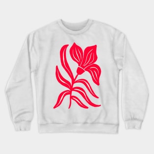 Red Stylized Tulip Crewneck Sweatshirt